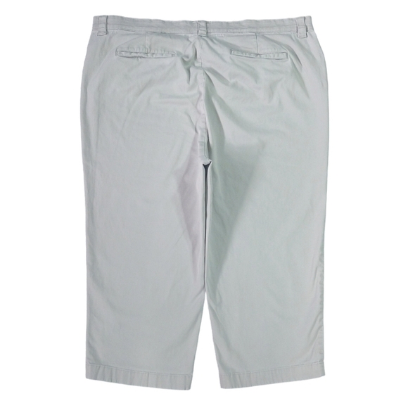 L.L. Bean Flint Gray Easy Stretch Twill Crop Pant Elastic Waistband Classic Fit - Picture 3 of 9